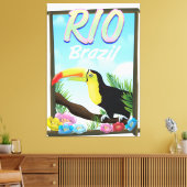 Rio Brasilien Toucan Reiseplakat Leinwanddruck (Insitu (Wohnzimmer))