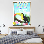 Rio Brasilien Toucan Reiseplakat Leinwanddruck (Insitu (Schlafzimmer))