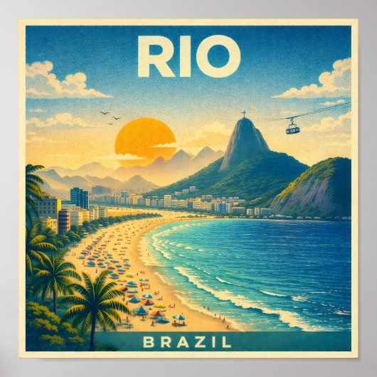Rio Brasilien Vintage-Reiseposter Poster (Vorne)