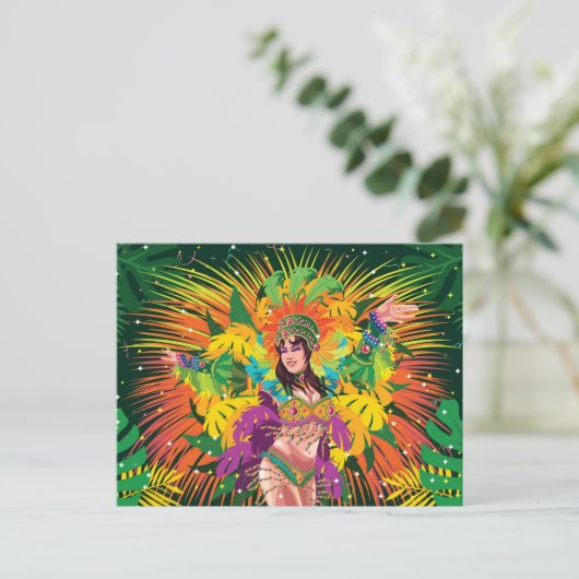 Rio Carnival Dancer Postkarte (Stehend Vorderseite)