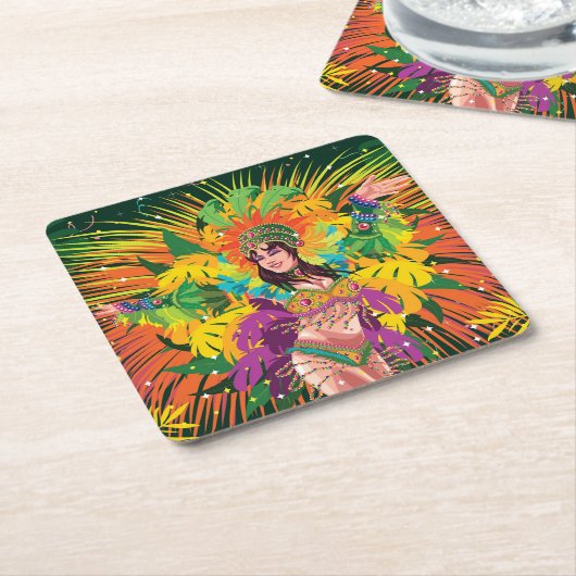 Rio Carnival Dancer Rechteckiger Pappuntersetzer (angewinkelt)