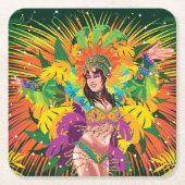 Rio Carnival Dancer Rechteckiger Pappuntersetzer (Vorderseite)