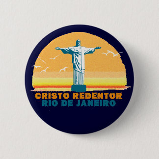 Rio - Corcovado - Jesus Christus der Erlöser Button