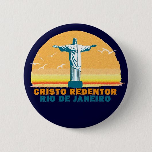 Rio - Corcovado - Jesus Christus der Erlöser Button (Vorderseite)