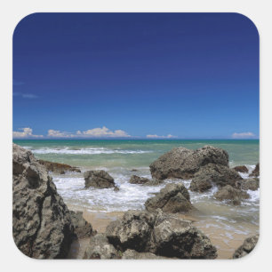 Rio Da Barra Beach   Trancoso, Bahia-Staat, Quadratischer Aufkleber