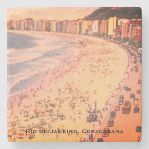 Rio de Janeiro, alte Copacabana-Strand, Brasilien Steinuntersetzer