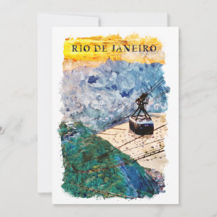 Rio de Janeiro Brasil Aquarell-Kunst Einladung