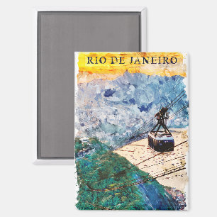 Rio de Janeiro Brasil Aquarell-Kunst Magnet