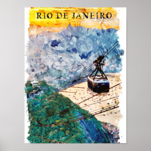 Rio de Janeiro Brasil Aquarell-Kunst Poster
