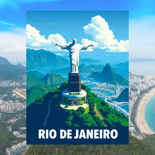 Rio de Janeiro, Brasil Cristo Redentor Vintage Postkarte