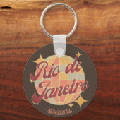 Rio de Janeiro Brasil Disco Retro Vintag Schlüsselanhänger (Vorderseite)