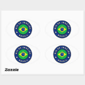 Rio de Janeiro Brasil Ovaler Aufkleber (Blatt)