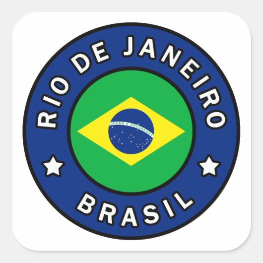 Rio de Janeiro Brasil Quadratischer Aufkleber (Vorderseite)