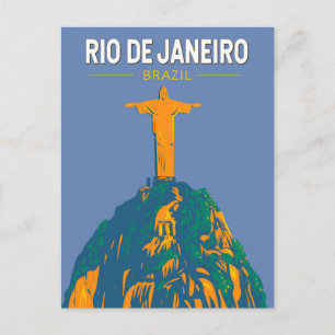 Rio De Janeiro Brasil Reise Kunst Vintage Postkarte