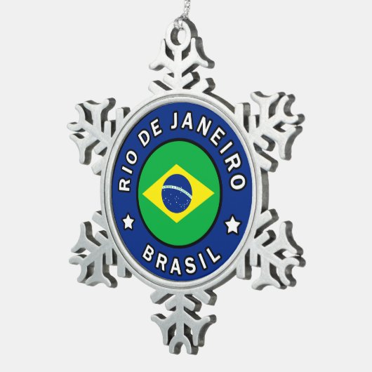 Rio de Janeiro Brasil Schneeflocken Zinn-Ornament (Rechts)