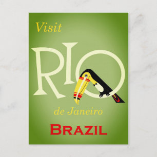 Rio de Janeiro Brasil Vintage Reiseplakat Postkarte
