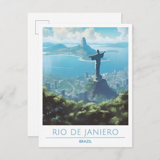 Rio de Janeiro Brasilien Art Vintage Reise Postkarte (Vorne/Hinten)
