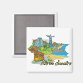Rio de Janeiro, Brasilien Berühmte Stadt Magnet (Vorderseite/Rückseite)