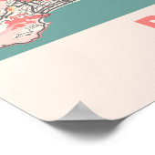 Rio De Janeiro - Brasilien Chalk City Map Poster (Ecke)