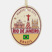 Rio de Janeiro Brasilien City Skyline Emblem Keramik Ornament (Rechts)