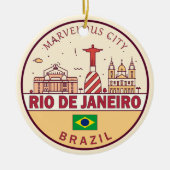 Rio de Janeiro Brasilien City Skyline Emblem Keramik Ornament (Vorne)
