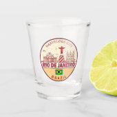 Rio de Janeiro Brasilien City Skyline Emblem Schnapsglas (Vorderseite)