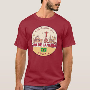 Rio de Janeiro Brasilien City Skyline Emblem T-Shirt