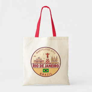 Rio de Janeiro Brasilien City Skyline Emblem Tragetasche