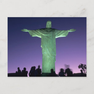 Rio de Janeiro, Brasilien. Die Christusstatue auf Postkarte