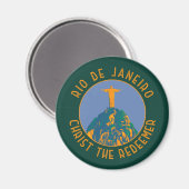 Rio De Janeiro Brasilien Distressed Circle Magnet (Vorderseite/Rückseite)