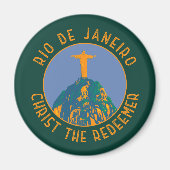 Rio De Janeiro Brasilien Distressed Circle Magnet (Vorne)