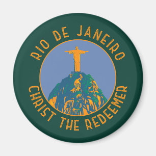 Rio De Janeiro Brasilien Distressed Circle Magnet