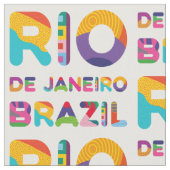 Rio De Janeiro Brasilien farbenfroher Text Stoff (Nahaufnahme)