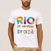 Rio De Janeiro Brasilien farbiger Text T-Shirt (Vorderseite)