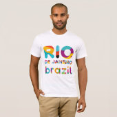 Rio De Janeiro Brasilien farbiger Text T-Shirt (Vorne ganz)