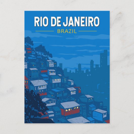 Rio De Janeiro Brasilien Favela Art Vintag Postkarte (Vorderseite)