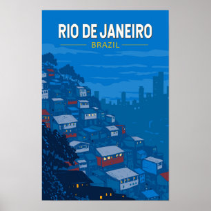 Rio De Janeiro Brasilien Favela Reise Kunst Vintag Poster
