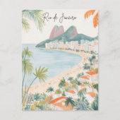 Rio de Janeiro Brasilien Gouache Illustration Trav Postkarte (Vorderseite)