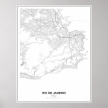Rio de Janeiro, Brasilien, Minimalistisch Map Post