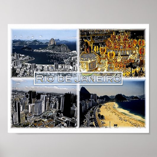 Rio de Janeiro - Brasilien - Mosaik - Poster (Vorne)