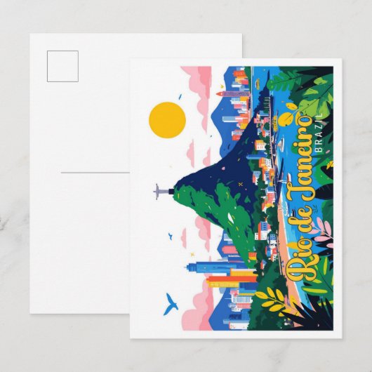 Rio de Janeiro Brasilien Pop Kunst, Dichtung und M Postkarte (Vorne/Hinten)