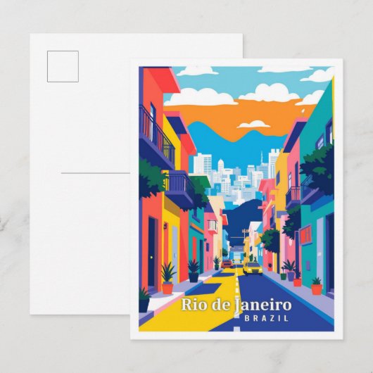 Rio de Janeiro Brasilien Pop Kunst, Dichtung und M Postkarte (Vorne/Hinten)