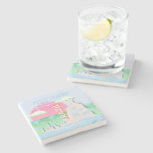 Rio de Janeiro Brasilien Reisen Art Blue Illustrat Steinuntersetzer (Seitenansicht)