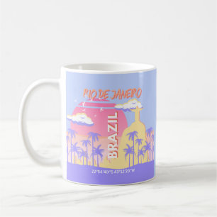 Rio de Janeiro Brasilien Reisen Art Blue Poster Kaffeetasse