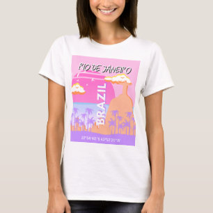 Rio de Janeiro Brasilien Reisen Art Pink Poster T-Shirt