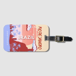 Rio de Janeiro Brasilien Reisen Art Retro Poster Gepäckanhänger