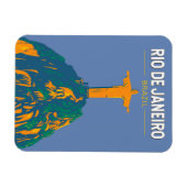 Rio De Janeiro Brasilien Reisen Kunst Vintag Magnet (Horizontal)