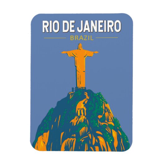 Rio De Janeiro Brasilien Reisen Kunst Vintag Magnet (Vertikal)