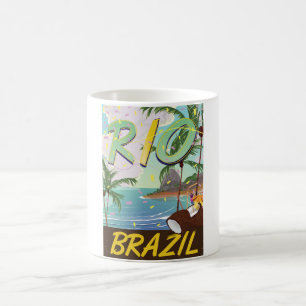rio de janeiro Brasilien Retro-Reisedruck. Kaffeetasse