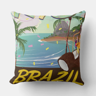 rio de janeiro Brasilien Retro-Reisedruck. Kissen